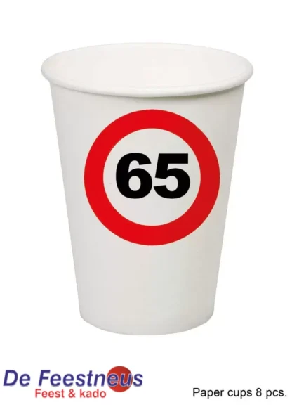 5605020-Karneval-Klamotten-Fasching-Kostueme-Becher-Geburtstag-65-Jahre-Verkehrsschild1