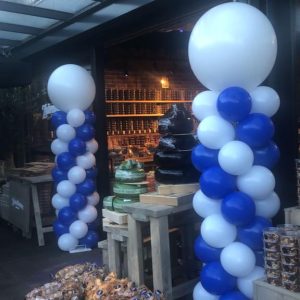 Ballonpilaar blauw/wit