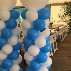 Ballonpilaar blauw/wit met logo
