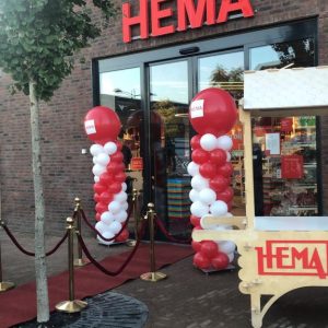 Ballonpilaar rood/wit