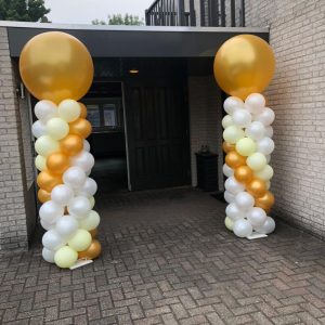 Ballonpilaar goud/wit