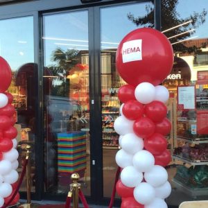 Ballonpilaar rood/wit